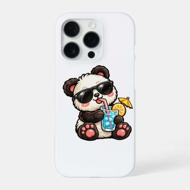 Cool Panda Drink iPhone Case (Back)