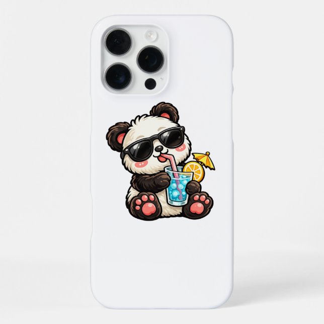 Cool Panda Drink iPhone Case (Back)