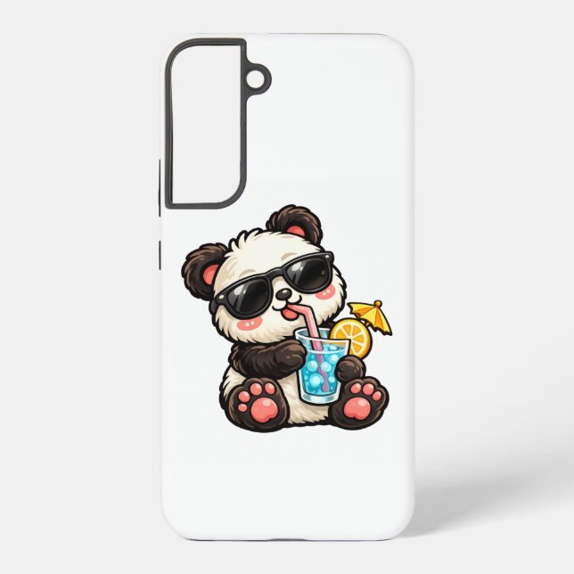 Cool Panda Drink Samsung Galaxy S22+ Case (Back)
