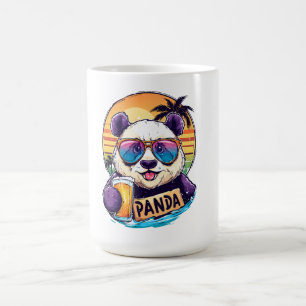 Cool Panda: Retro Summer & Beer Vibes Coffee Mug