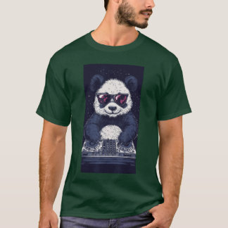 Cool Panda Sunglasses Comic Panda DJ Music lover f T-Shirt