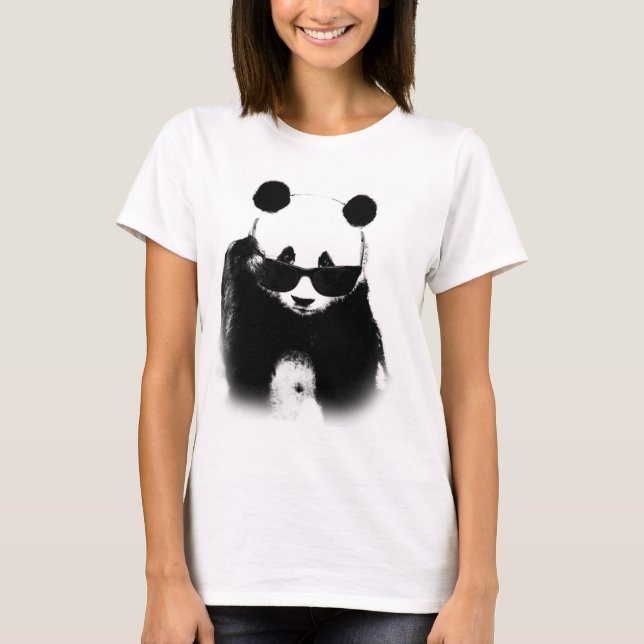 Cool Panda Wearing Sunglasses T-Shirt (Front)