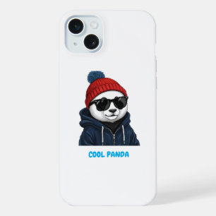 Cool Panda with Glasses & Beanie iPhone 15 Plus Case