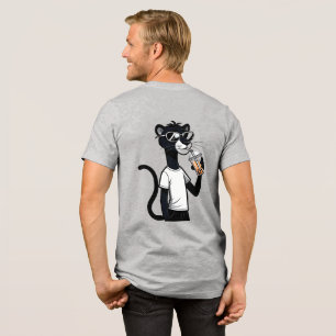 Cool Panther Graphic Tee – Funny Bubble Tea Shirt