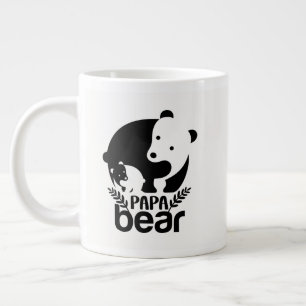 Cool Papa bear word art Large Coffee Mug