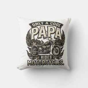 Cool Papa Motorcycle Vintage Biker Cushion
