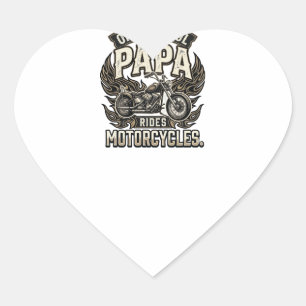 Cool Papa Motorcycle Vintage Biker Heart Sticker