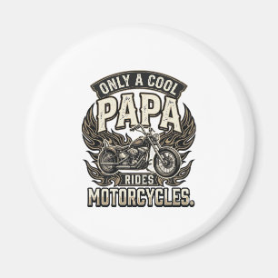 Cool Papa Motorcycle Vintage Biker Magnet