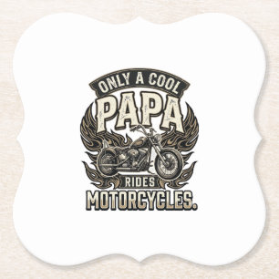 Cool Papa Motorcycle Vintage Biker Paper Coaster