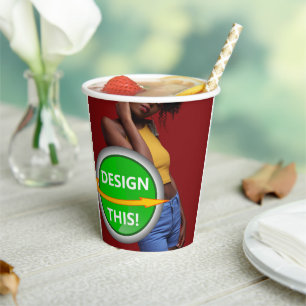 COOL! Paper Cup With Lid - 8oz - Pack of 8 -Custom