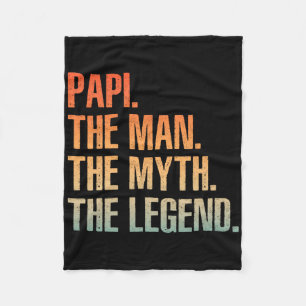 Cool Papi For Men Dad Grandpa Man Myth Legend Fath Fleece Blanket