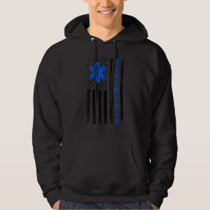 Cool Paramedic For Men Women EMT EMS Medic US Flag Hoodie