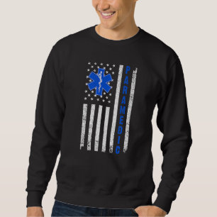 Cool Paramedic For Men Women EMT EMS Medic US Flag Sweatshirt