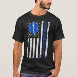 Cool Paramedic For Men Women EMT EMS Medic US Flag T-Shirt