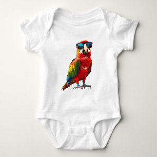 Cool Parrot with Sunglasses Baby Bodysuit