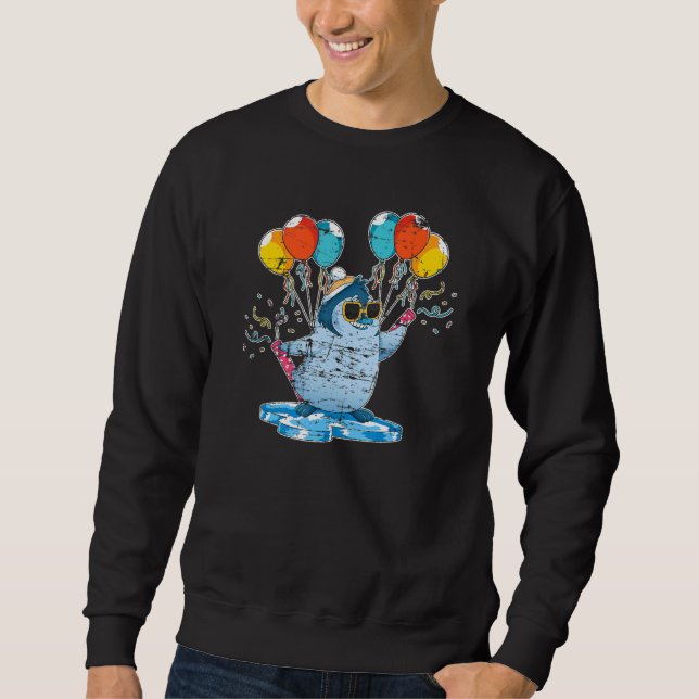 Cool Party Animal Sunglasses Zoo Animal Penguin Sweatshirt (Front)