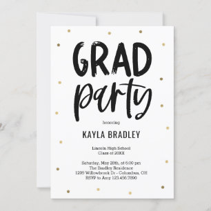 Cool Party Editable Colour Graduation Invitation