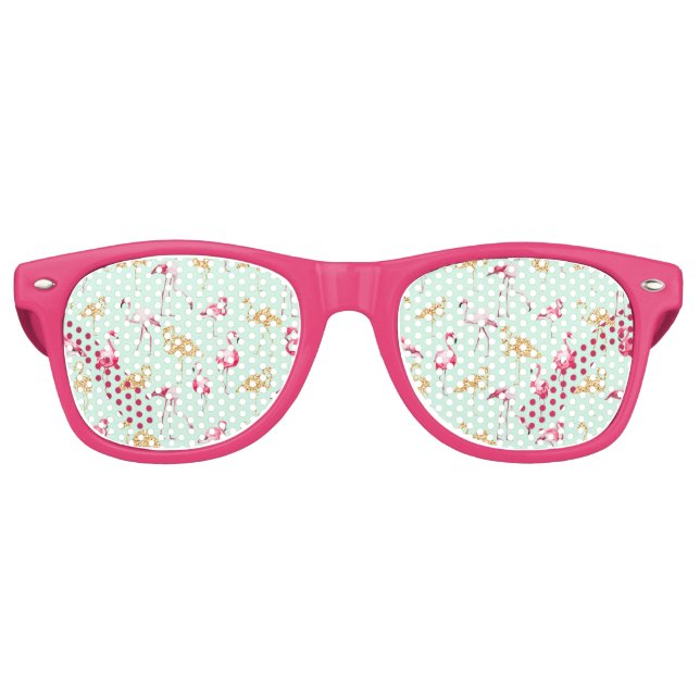 Cool Party Flamingo Retro Sunglasses (Front)