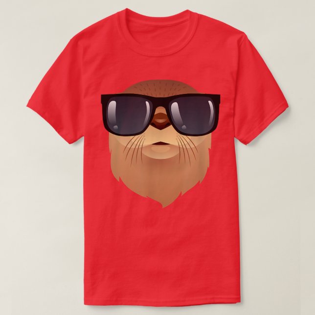 Cool Party Otter With Sunglasses Illustration Desi T-Shirt (Design Front)