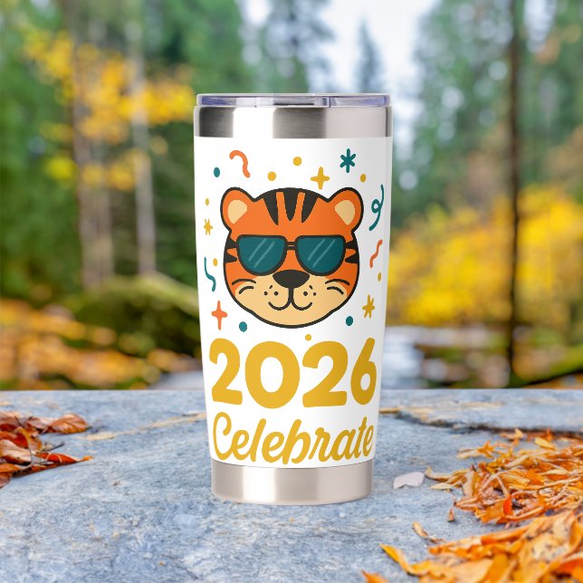 Cool Party Tiger Insulated Tumbler (Outdoor (Rotated))