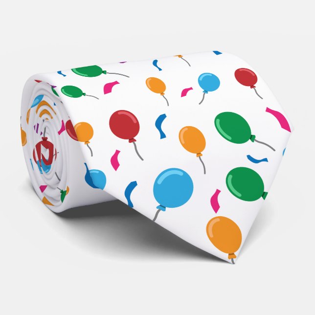 cool Party tiled balloon pattern Tie (Rolled)