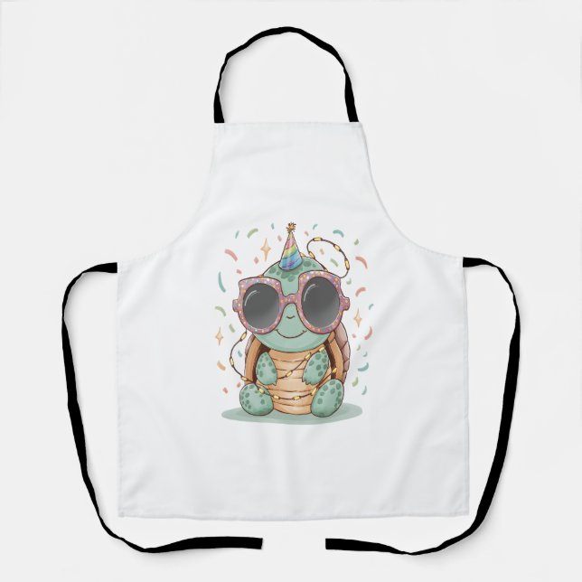 Cool Party Turtle Apron (Front)