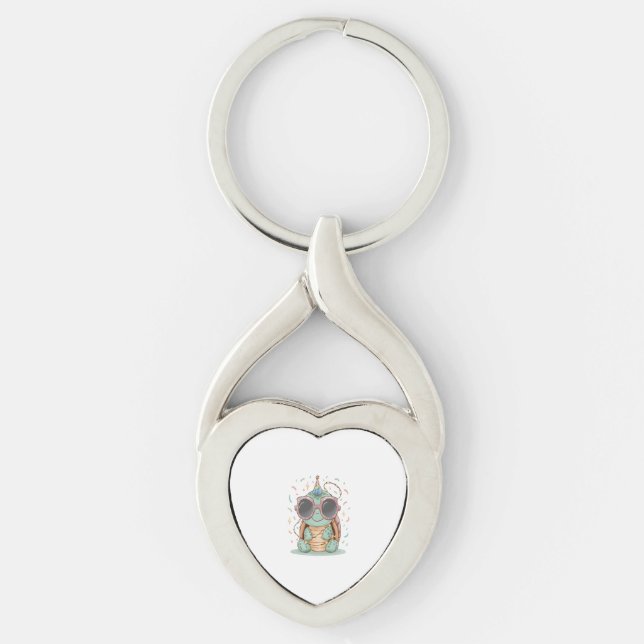 Cool Party Turtle Key Ring (Front)