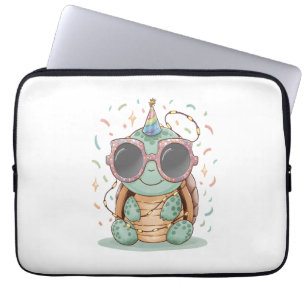 Cool Party Turtle Laptop Sleeve