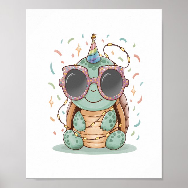 Cool Party Turtle Poster (Front)