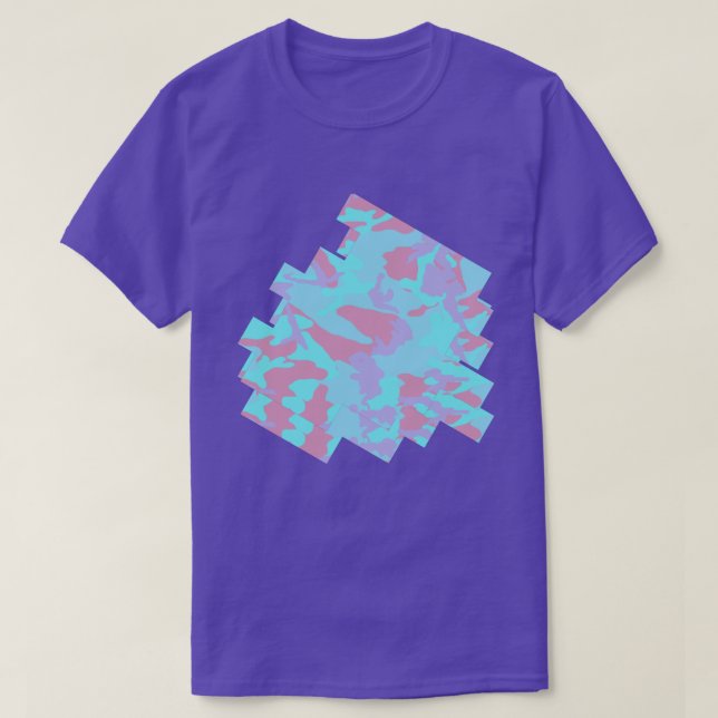 Cool Pastel Camo Pattern Digital Sketch T-Shirt (Design Front)