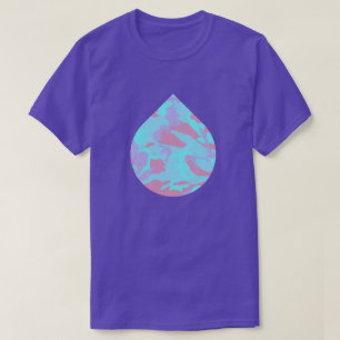 Cool Pastel Camo Pattern Teardrop T-Shirt