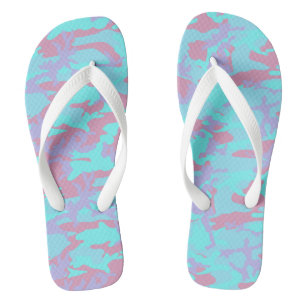 Cool Pastel Camo Pattern Thongs