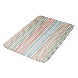 Cool Pastel Colour Stripes Bath Mat