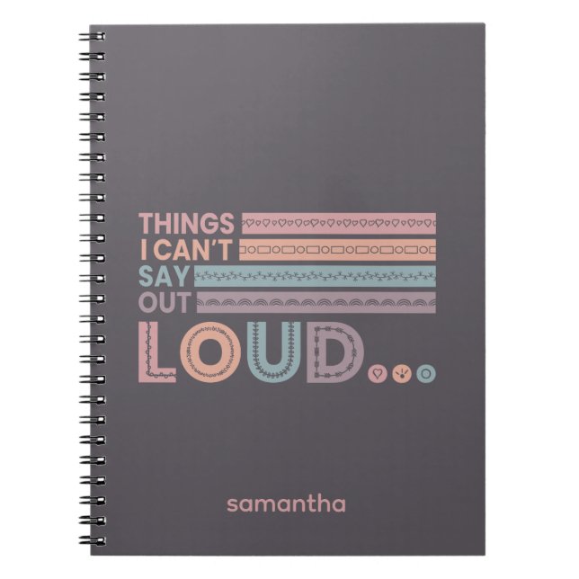 Cool Pastels Things I Can't Say Out Loud Journal (Front)