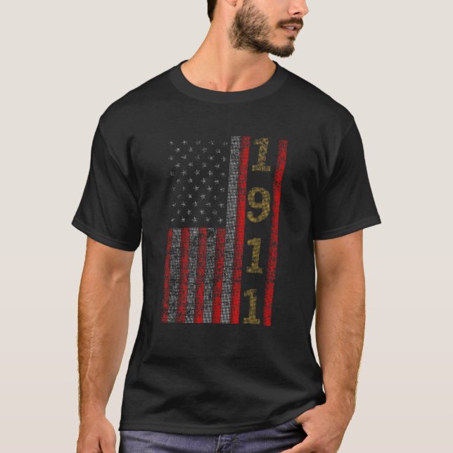 Cool Patriotic 1911 USA US Flag Birthday Gift Idea T-Shirt (Front)