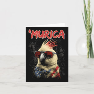 Cool Patriotic Atiel Bird 4th Of July American Fla Card