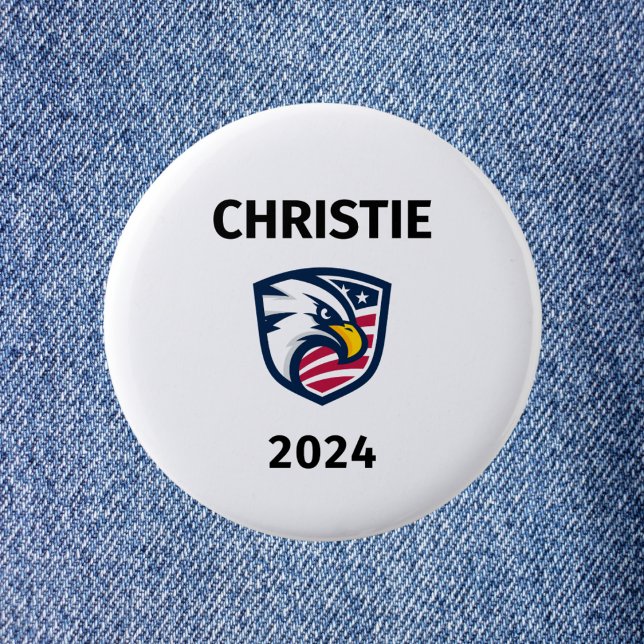 Cool Patriotic Chris Christie 2024 Election Eagle  6 Cm Round Badge (Creator Uploaded)