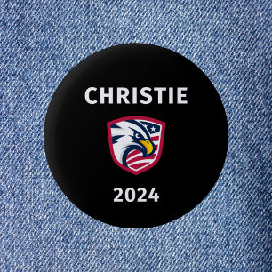 Cool Patriotic Chris Christie 2024 Election Eagle  6 Cm Round Badge
