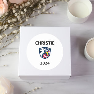 Cool Patriotic Chris Christie 2024 Election Eagle  Classic Round Sticker