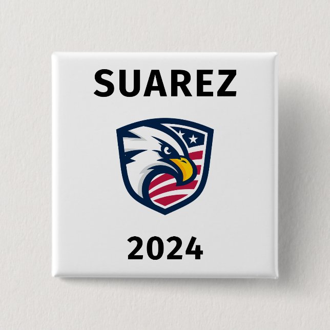 Cool Patriotic Francis Suarez 2024 Election Eagle  15 Cm Square Badge (Front)