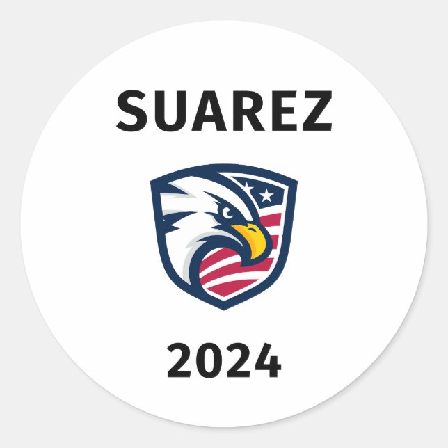 Cool Patriotic Francis Suarez 2024 Election Eagle  Classic Round Sticker (Front)