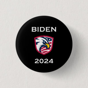Cool Patriotic Joe Biden 2024 Election Eagle Dark 3 Cm Round Badge