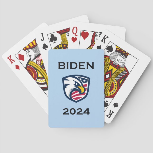 Cool Patriotic Joe Biden 2024 Election Eagle Playing Cards (Back)