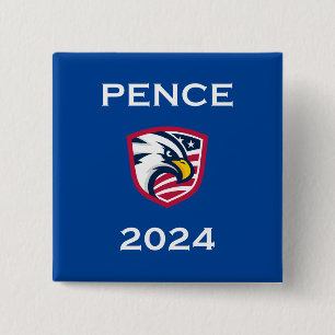 Cool Patriotic Mike Pence 2024 Election Eagle Dark 15 Cm Square Badge