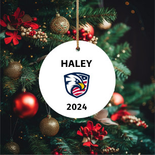 Cool Patriotic Nikki Haley 2024 Election Eagle Ceramic Ornament