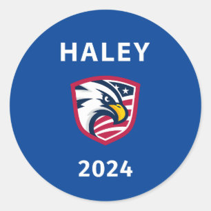 Cool Patriotic Nikki Haley 2024 Election Eagle Classic Round Sticker