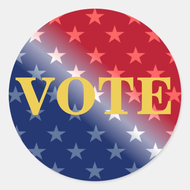 Cool Patriotic VOTE Voter Campaign Custom  Classic Round Sticker (Front)