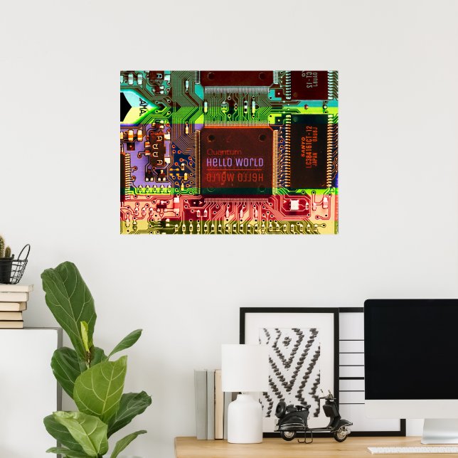 Cool PCB Electronic Computer Tech Printed Circuit Poster (Home Office)