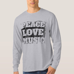 Cool Peace Love Music Retro Distressed Boombox T-Shirt