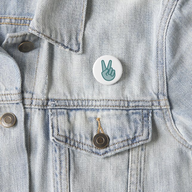 Cool Peace Sign Hand Emoji 3 Cm Round Badge (In Situ)